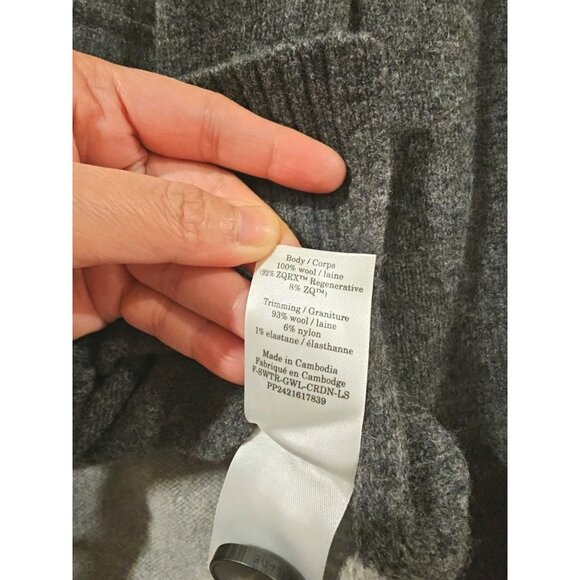 NWT Everlane Women’s 100% Wool Gray Cardigan Sweater Size XXS Warm Comfy Ethical - Picture 11 of 11